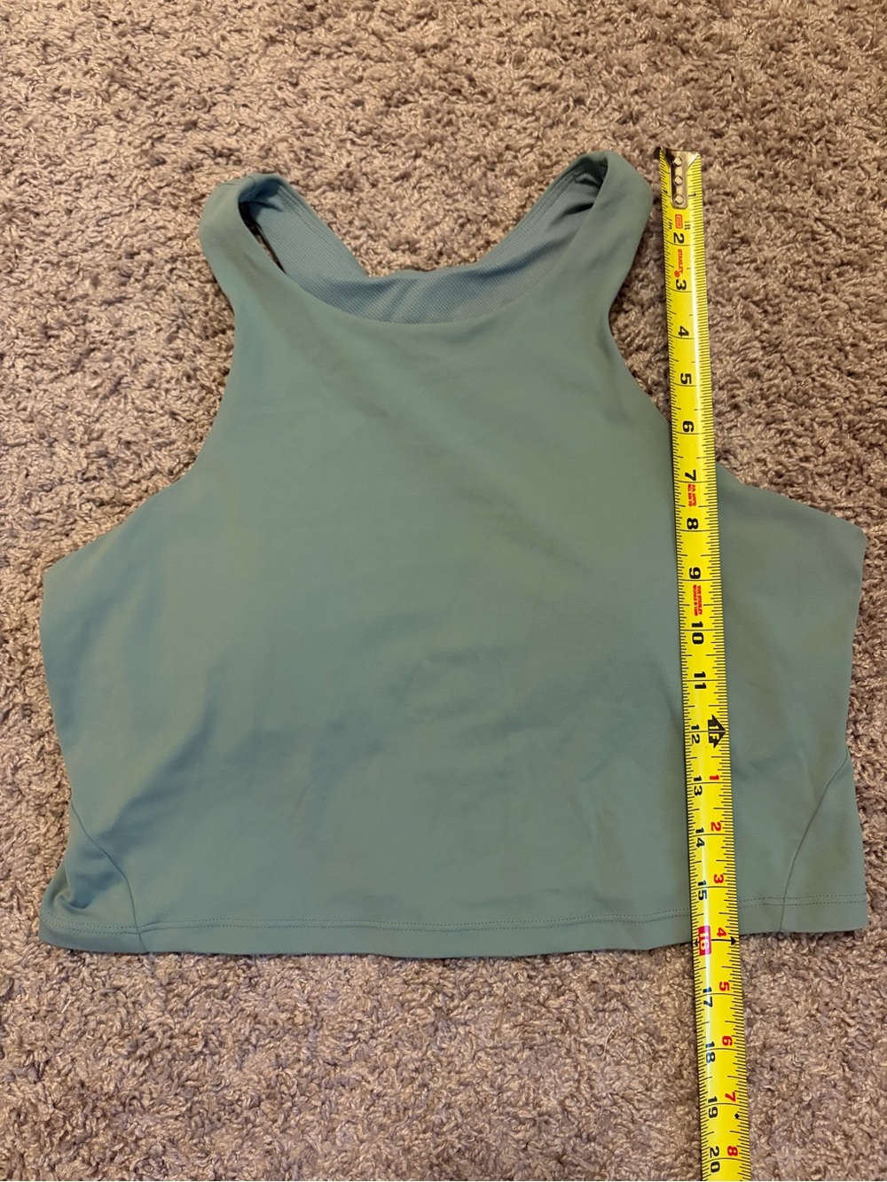 All in Motion High Neck Tank Top with Built in Support Bra Sage Green - Picture 4 of 5